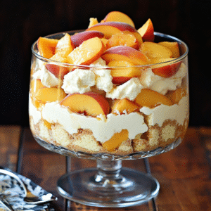 Peaches and Cream Cheese Pound Cake Trifle