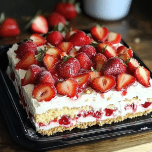 No bake Strawberry Cream Cheese Icebox Cake