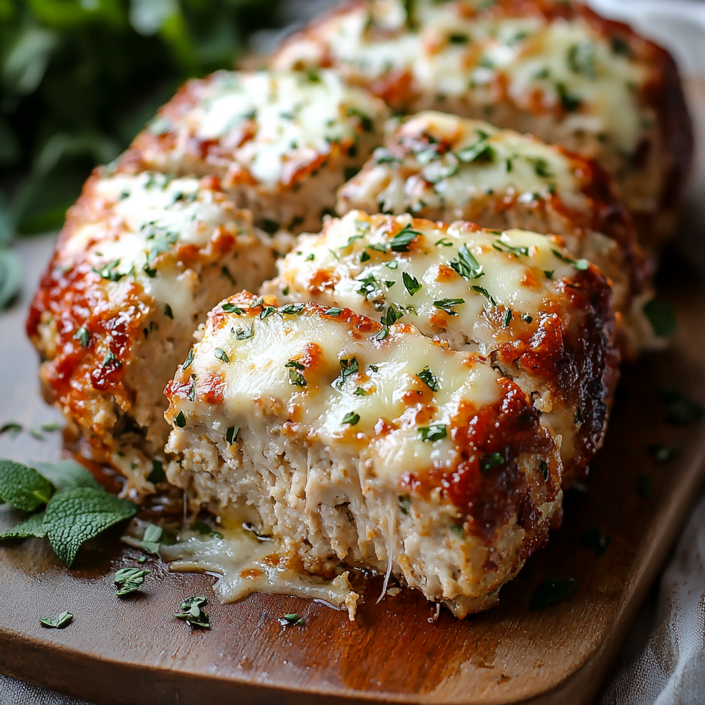 Melt-in-Your-Mouth Garlic Parmesan Chicken Meatloaf