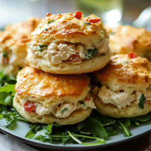 Honey Butter Biscuits with Pimento Cheese Chicken Salad