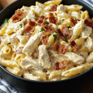 Creamy Chicken Bacon Ranch Pasta
