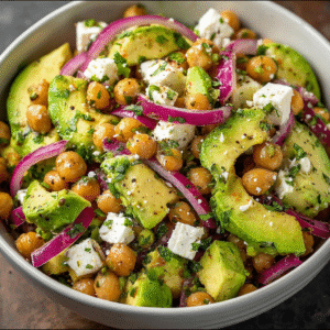 Healthy Chickpea Feta Avocado Salad: Fresh & Flavorful