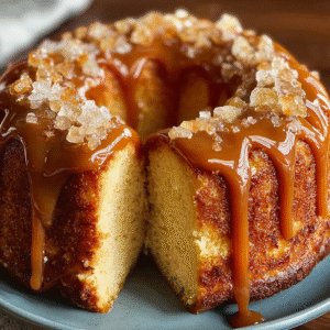 Restaurant-Style Salted Caramel Kentucky Butter Cake at Home