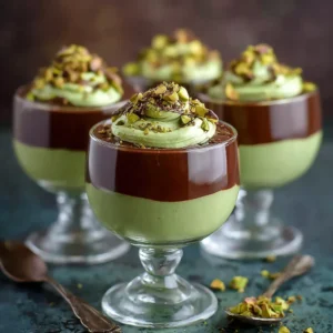 Decadent Pistachio Mousse with Rich Chocolate Ganache