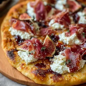 Easy Fig Jam Pizza with Goat Cheese & Beef Prosciutto