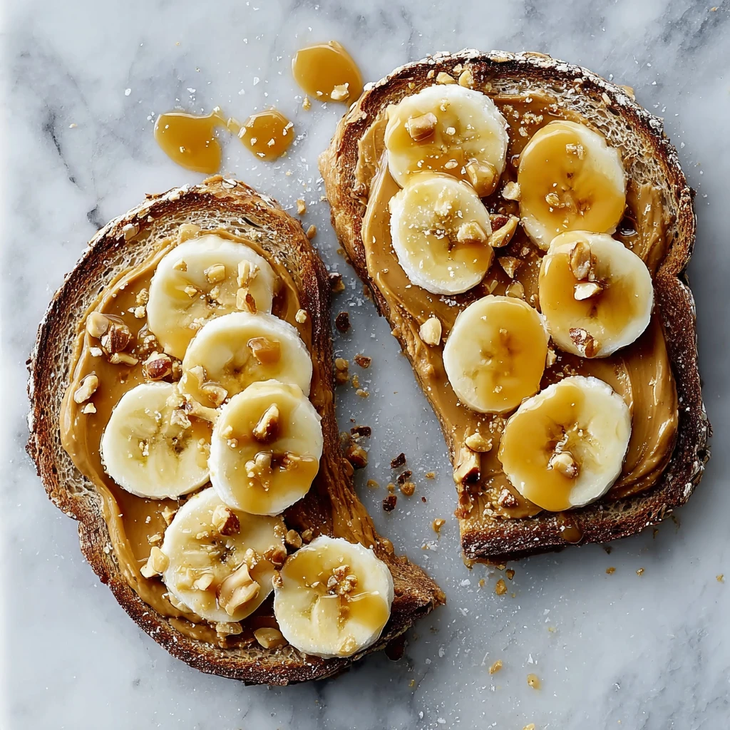 Gourmet Peanut Butter Banana Toast Recipe Easy Morning Banana Peanut Toast Healthy Gourmet Peanut Butter Toast Quick Banan...