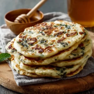 Delicious Broiled Mint Msemen With Honey for Cozy Mornings