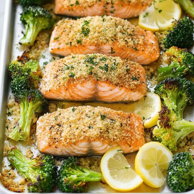 One Sheet Pan Parmesan Crusted Salmon Roasted Broccoli