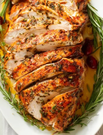 Savory Roasted Turkey Breast Garlic Herb Butter Recipe
