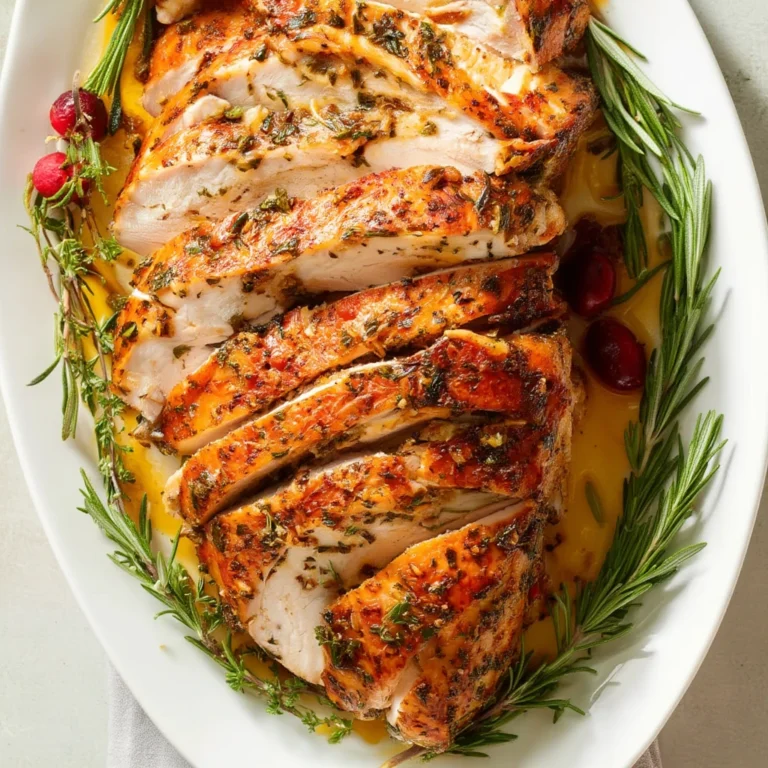 Savory Roasted Turkey Breast Garlic Herb Butter Recipe