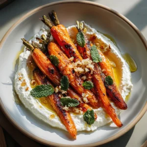 Sweet & Spicy Roasted Carrots with Whipped Ricotta
