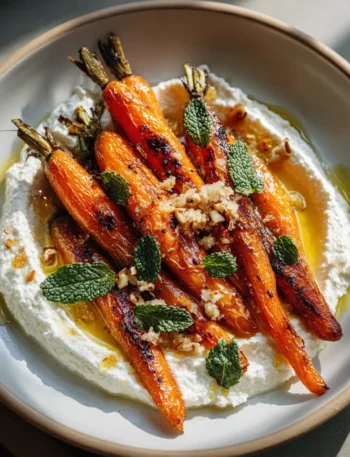 Sweet Spicy Roasted Carrots Whipped Ricotta