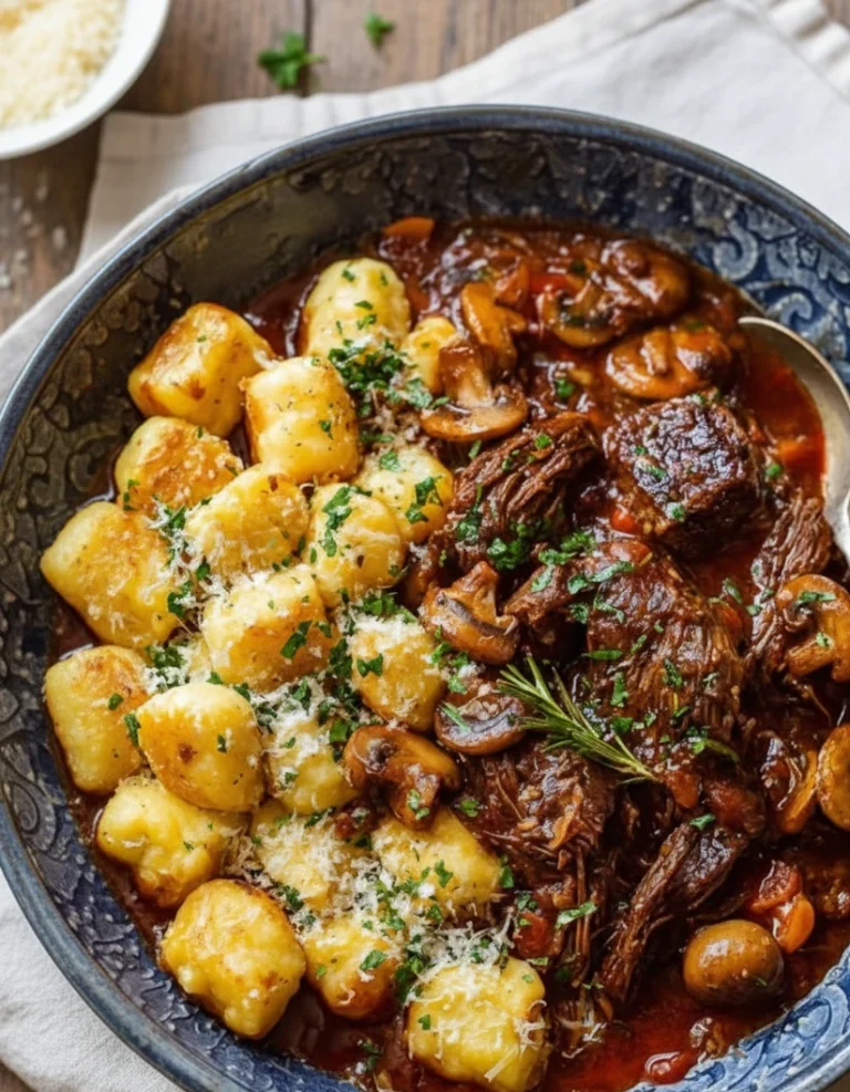 Beef Ragu Parmesan Gnocchi Mushrooms