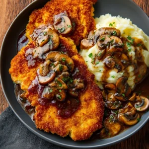 Chicken Schnitzel with Mushroom Gravy