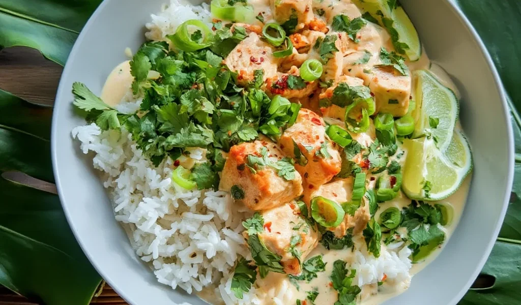 Coconut Chicken Rice Bowl Delicious Tropical Delight