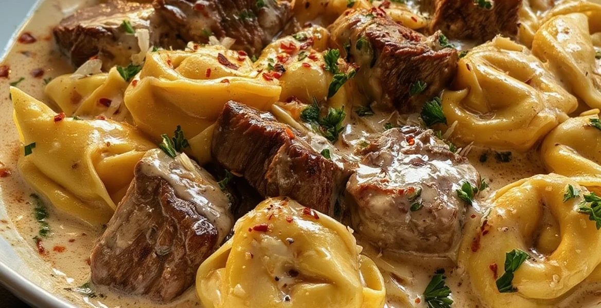 Cracked Garlic Steak Tortellini Creamhouse Sauce Delight