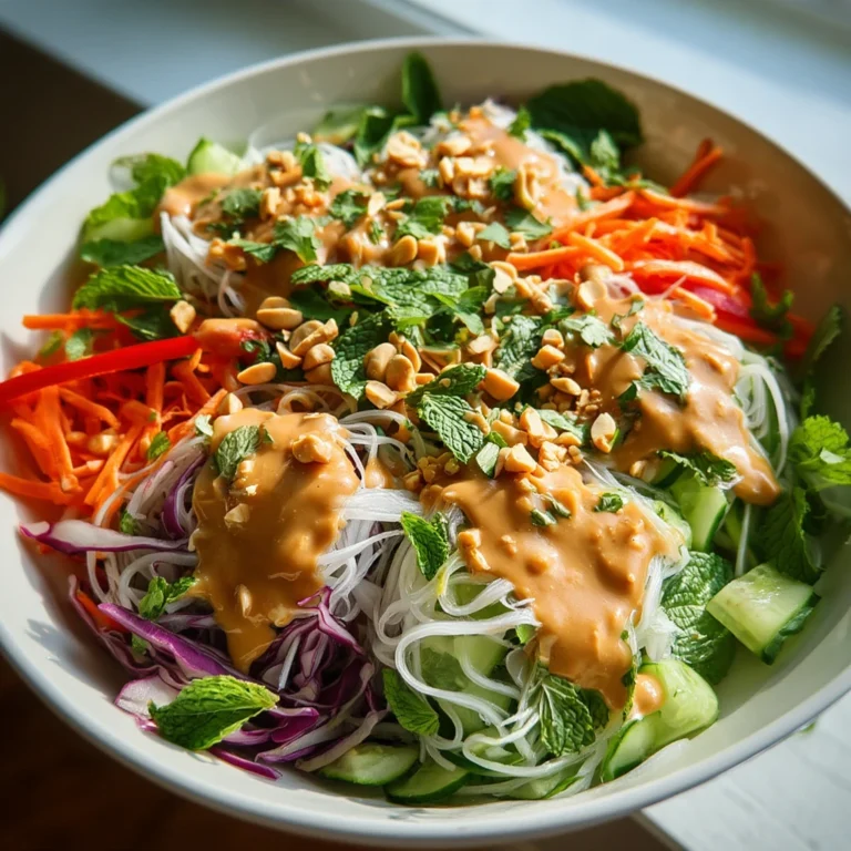 Delicious Spring Roll Salad Creamy Peanut Dressing Recipe