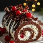 Elegant Black Forest Cake Roll Nonalcoholic Delight