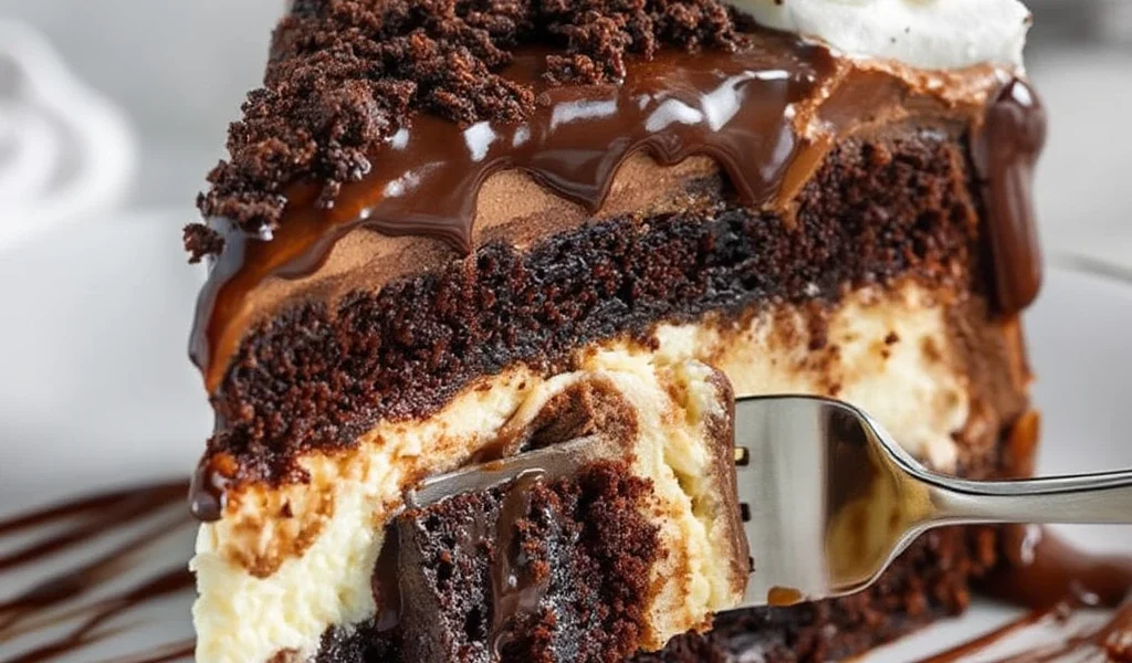 Heavenly Hot Fudge Sundae Brownie Cheesecake