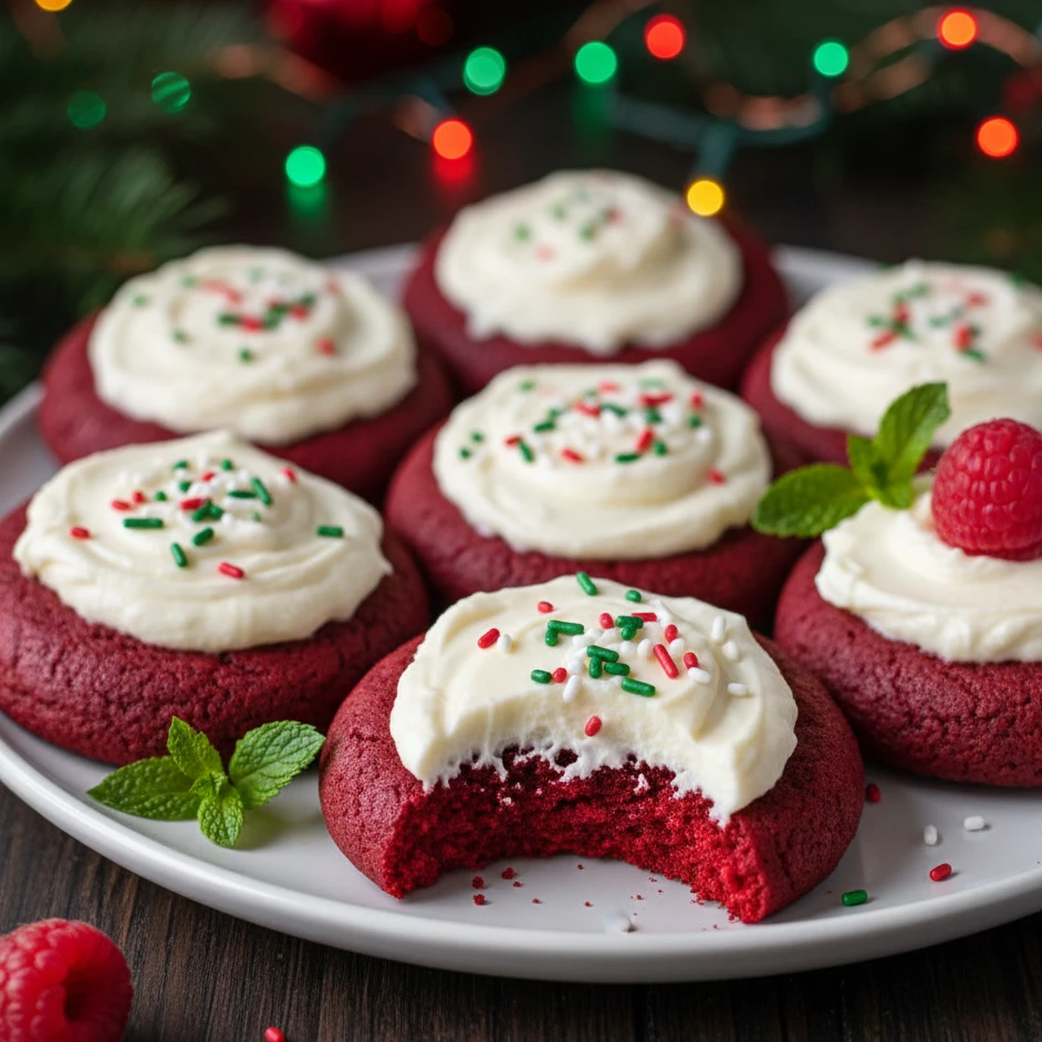 Mouthwatering Red Velvet Cream Cheese Thumbprint Cookies