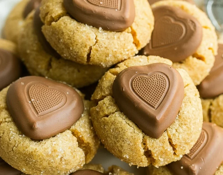 Peanut Butter Heart Cookies