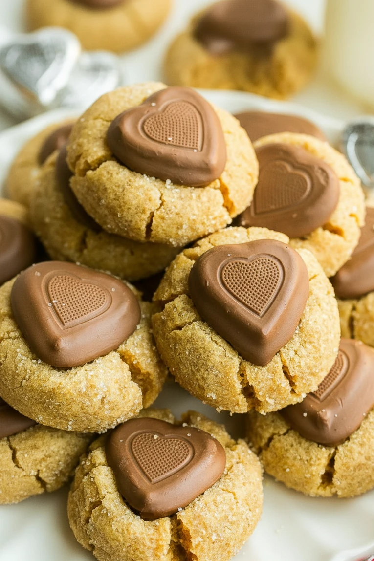 Peanut Butter Heart Cookies