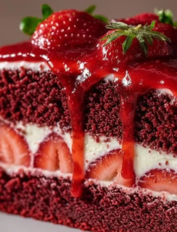 Red Velvet Strawberry Cheesecake