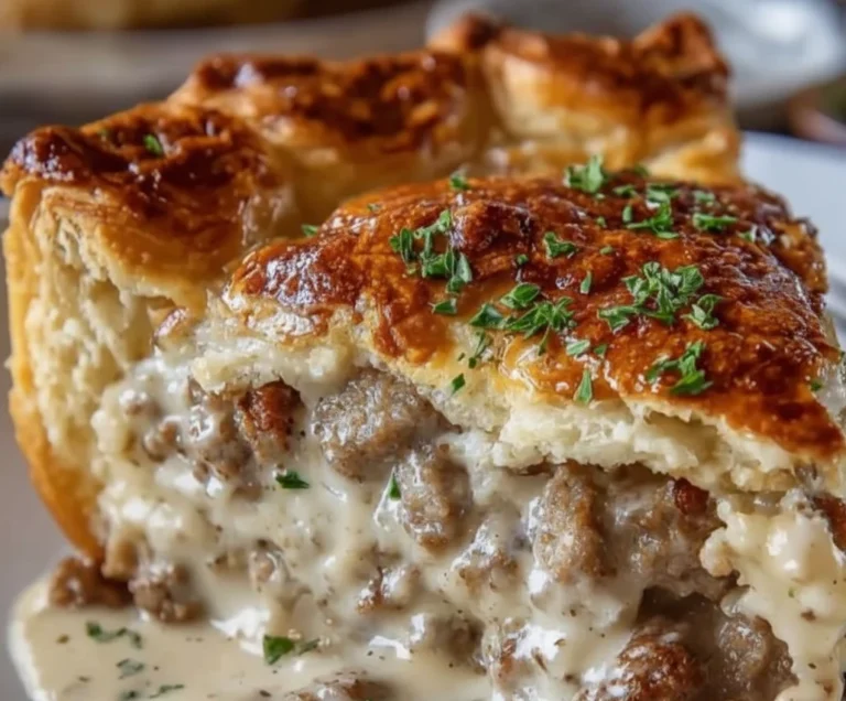Sausage Gravy Biscuit Pie