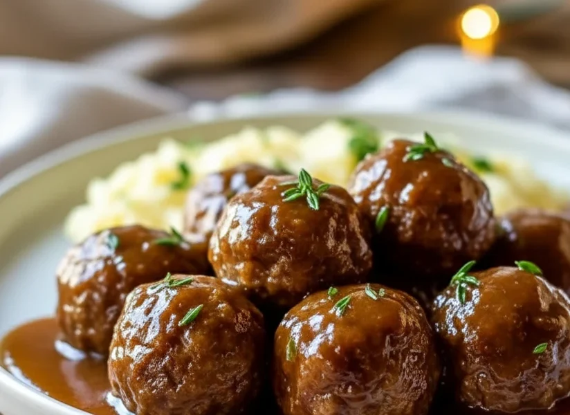 Slow Cooker Salisbury Meatballs Beef Recipe