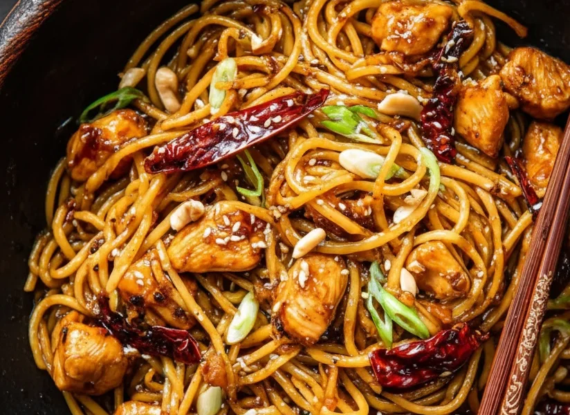 Spicy Kung Pao Chicken Noodles