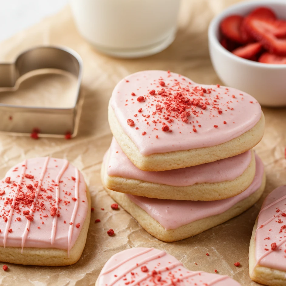 Strawberry Shortbread Cookies
