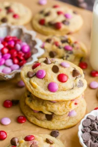 Valentine’s Day M&M Cookies