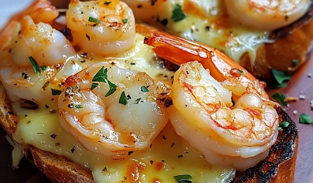Cheesy Garlic Bread Shrimp Grilled Cheese