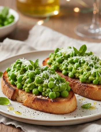 Elevate Your Parties Fresh Pea Bruschetta Delight