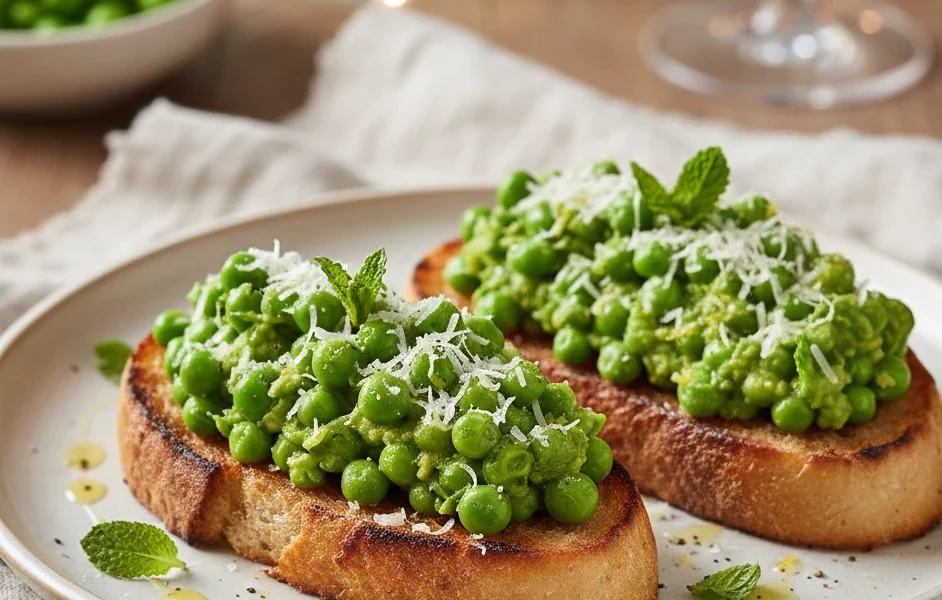 Elevate Your Parties Fresh Pea Bruschetta Delight