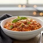 Ground Beef Orzo Tomato Cream Sauce Recipe