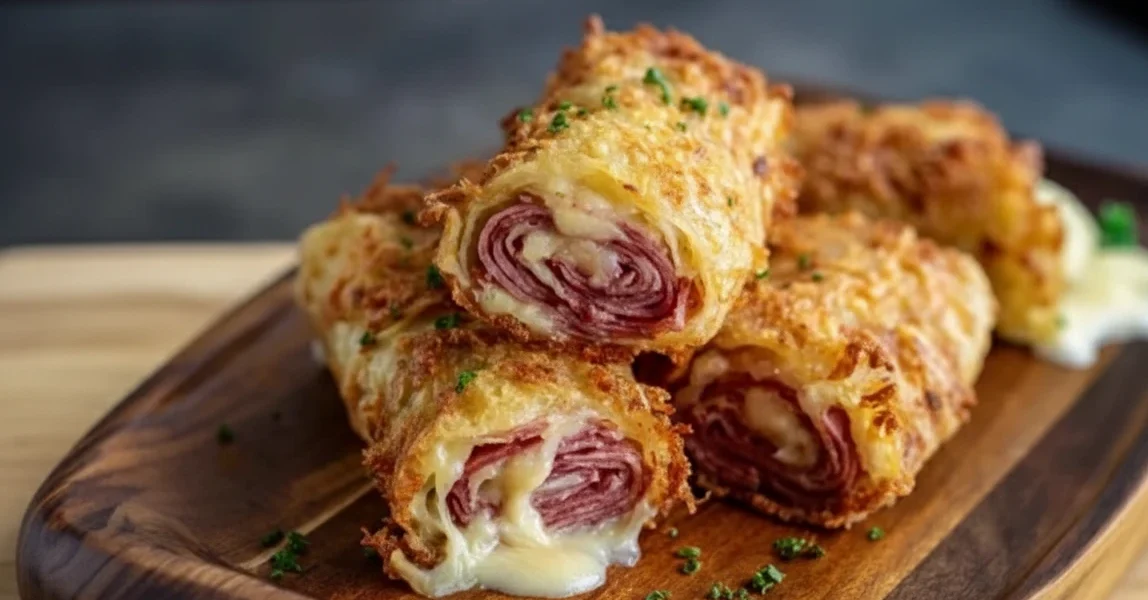 Keto Crispy Reuben Roll Ups