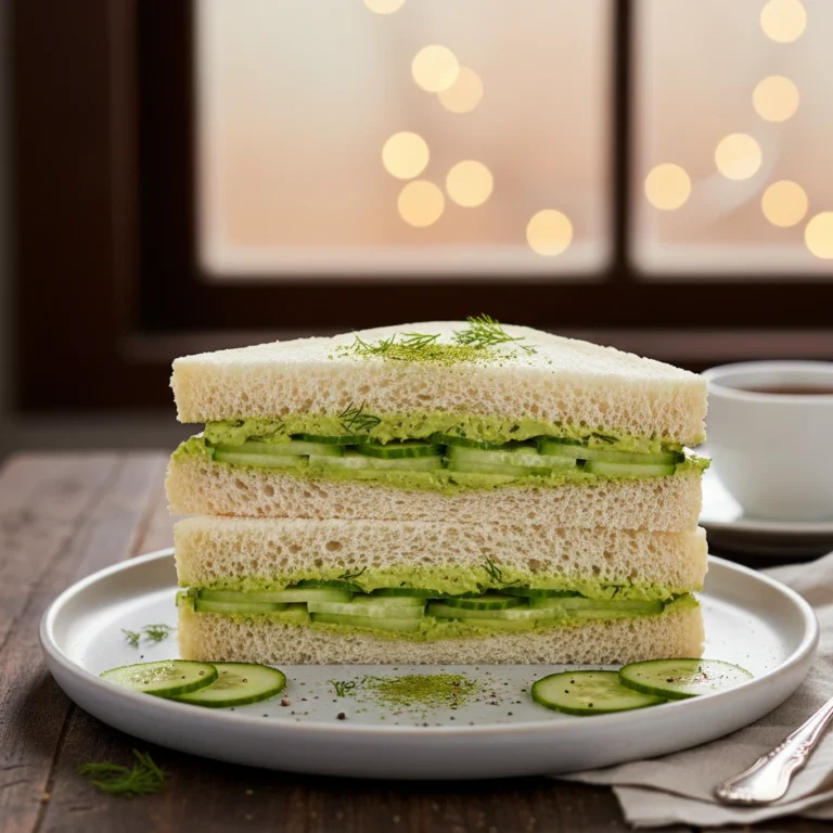 Matcha Cucumber Tea Sandwich Fresh Vegan Delight