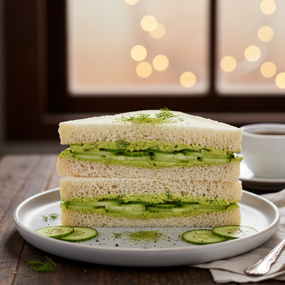 Matcha Cucumber Tea Sandwich: A Fresh Vegan Delight