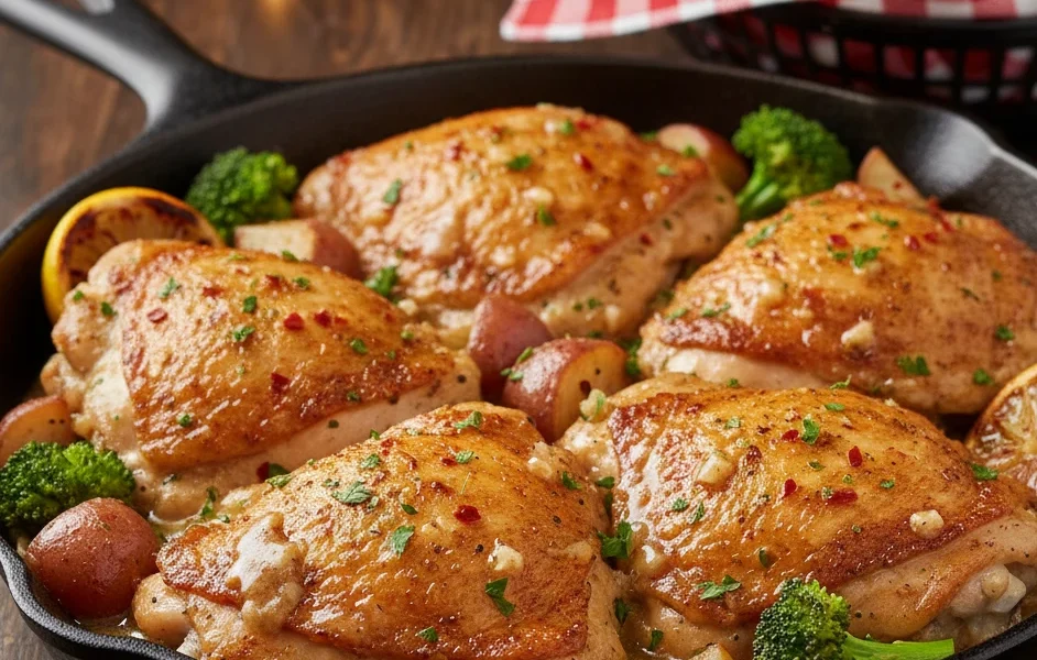Texas Roadhouse Style Garlic Butter Chicken Skillet