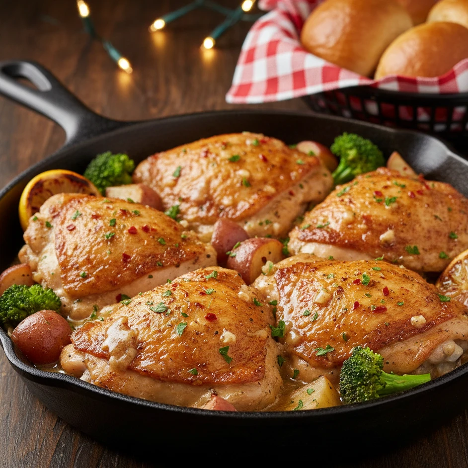 Texas Roadhouse Style Garlic Butter Chicken Skillet